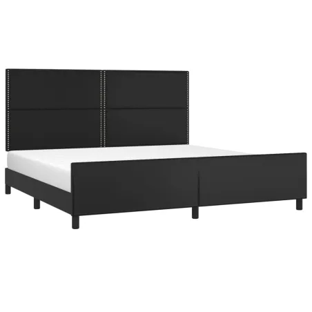 Cadre de lit sans matelas noir 200x200 cm similicuir