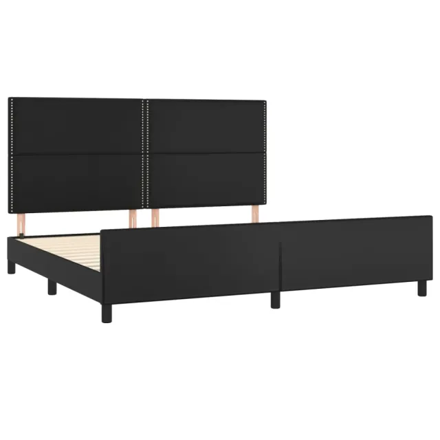 Cadre de lit sans matelas noir 200x200 cm similicuir