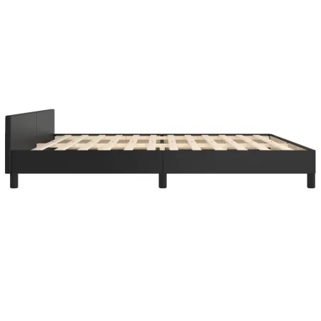 Cadre de lit sans matelas noir 200x200 cm similicuir