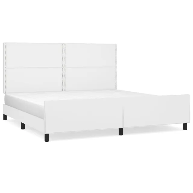 Cadre de lit sans matelas blanc 200x200 cm similicuir