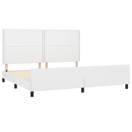Cadre de lit sans matelas blanc 200x200 cm similicuir
