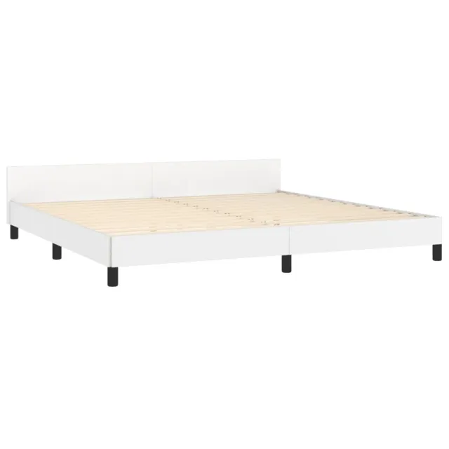 Cadre de lit sans matelas blanc 200x200 cm similicuir