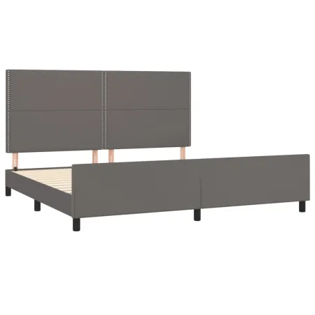 Cadre de lit sans matelas gris 200x200 cm similicuir