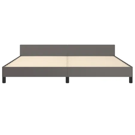 Cadre de lit sans matelas gris 200x200 cm similicuir