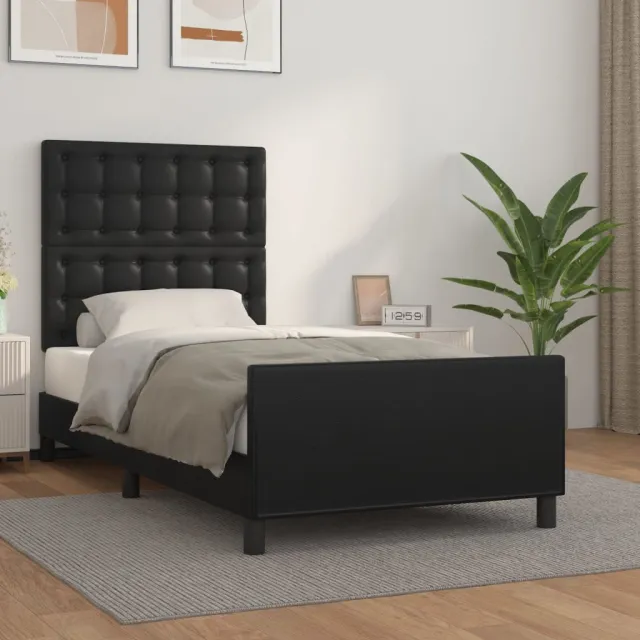 Cadre de lit sans matelas noir 80x200 cm similicuir