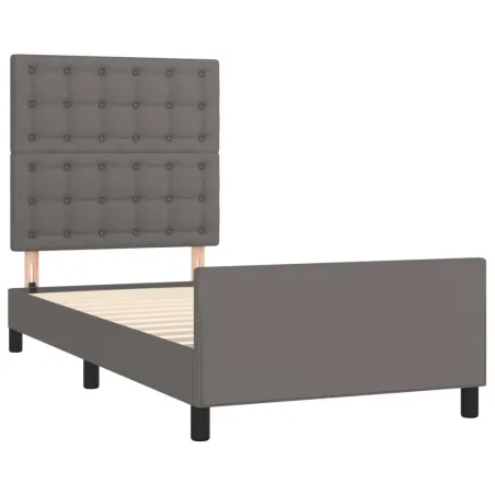 Cadre de lit sans matelas gris 80x200 cm similicuir