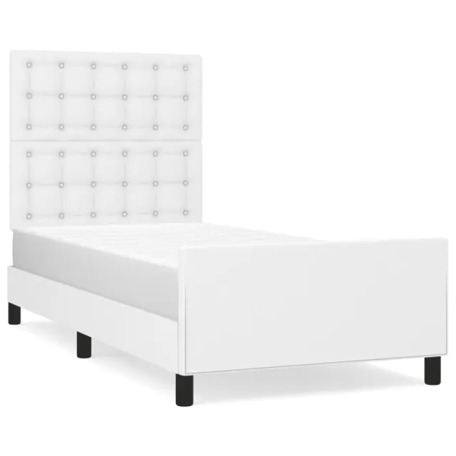 Cadre de lit sans matelas blanc 90x190 cm similicuir