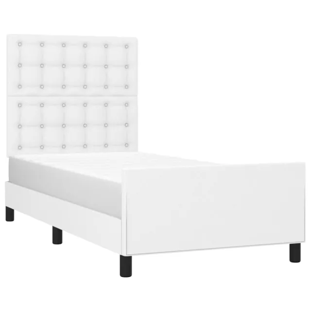 Cadre de lit sans matelas blanc 90x190 cm similicuir
