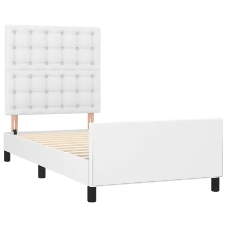 Cadre de lit sans matelas blanc 90x190 cm similicuir