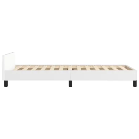 Cadre de lit sans matelas blanc 90x190 cm similicuir