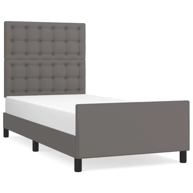 Cadre de lit sans matelas gris 90x190 cm similicuir