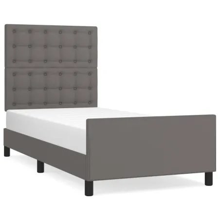 Cadre de lit sans matelas gris 90x190 cm similicuir