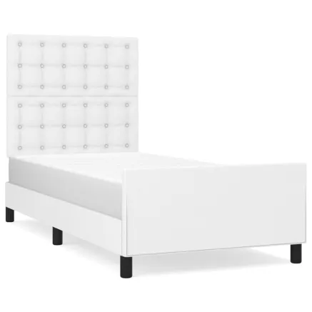 Cadre de lit sans matelas blanc 90x200 cm similicuir 2