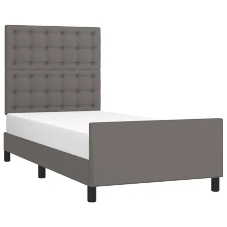 Cadre de lit sans matelas gris 90x200 cm similicuir