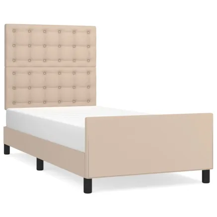 Cadre de lit sans matelas cappuccino 90x200 cm similicuir 2