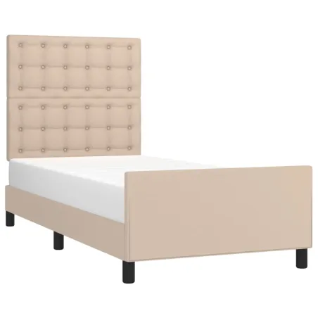 Cadre de lit sans matelas cappuccino 90x200 cm similicuir