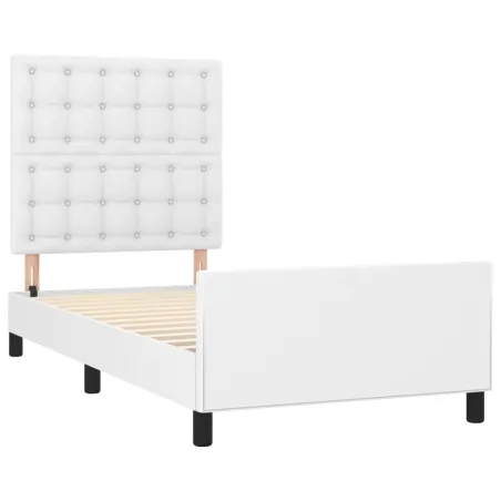 Cadre de lit sans matelas blanc 100x200 cm similicuir