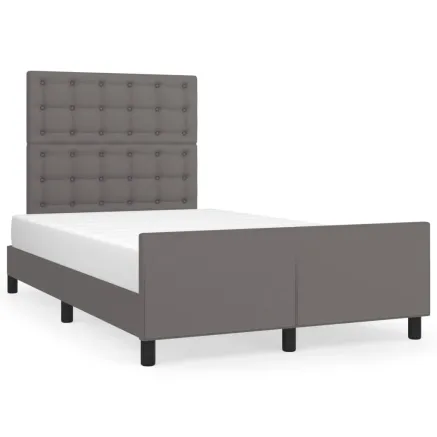 Cadre de lit sans matelas gris 120x200 cm similicuir 2