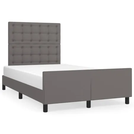 Cadre de lit sans matelas gris 120x200 cm similicuir