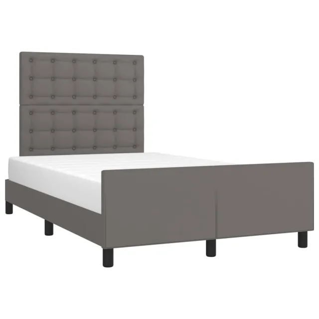 Cadre de lit sans matelas gris 120x200 cm similicuir