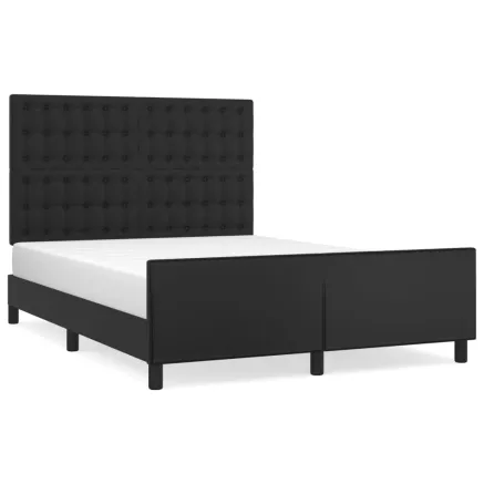 Cadre de lit sans matelas noir 140x190 cm similicuir 2