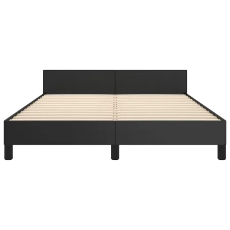 Cadre de lit sans matelas noir 140x190 cm similicuir