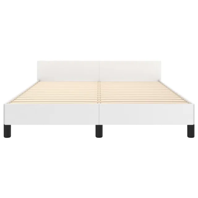 Cadre de lit sans matelas blanc 140x190 cm similicuir