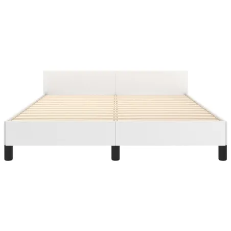 Cadre de lit sans matelas blanc 140x190 cm similicuir
