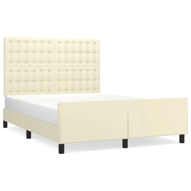 Cadre de lit sans matelas crème 140x190 cm similicuir