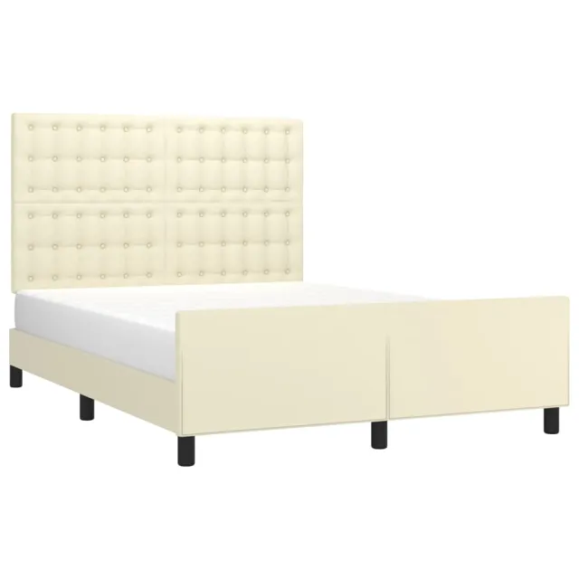Cadre de lit sans matelas crème 140x190 cm similicuir