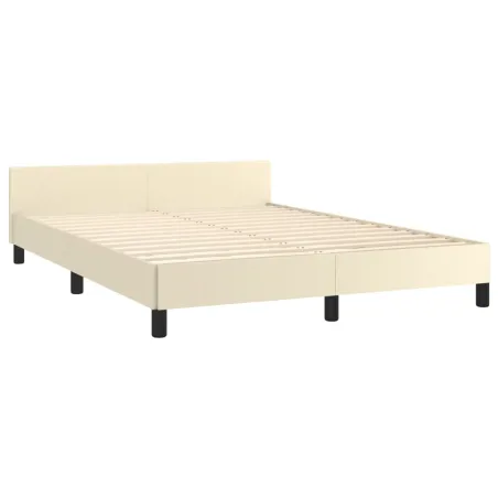 Cadre de lit sans matelas crème 140x190 cm similicuir