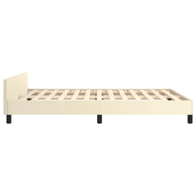 Cadre de lit sans matelas crème 140x190 cm similicuir