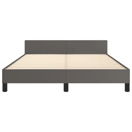 Cadre de lit sans matelas gris 140x190 cm similicuir