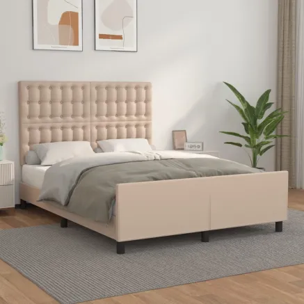 Cadre de lit sans matelas cappuccino 140x190 cm similicuir