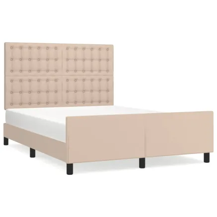 Cadre de lit sans matelas cappuccino 140x190 cm similicuir 2