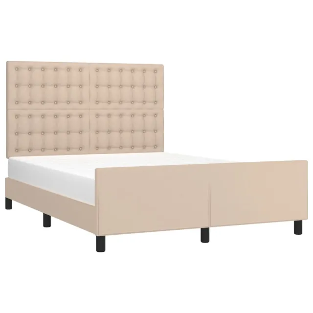 Cadre de lit sans matelas cappuccino 140x190 cm similicuir