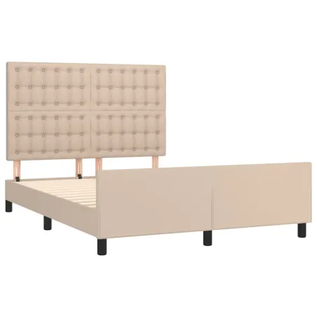 Cadre de lit sans matelas cappuccino 140x190 cm similicuir