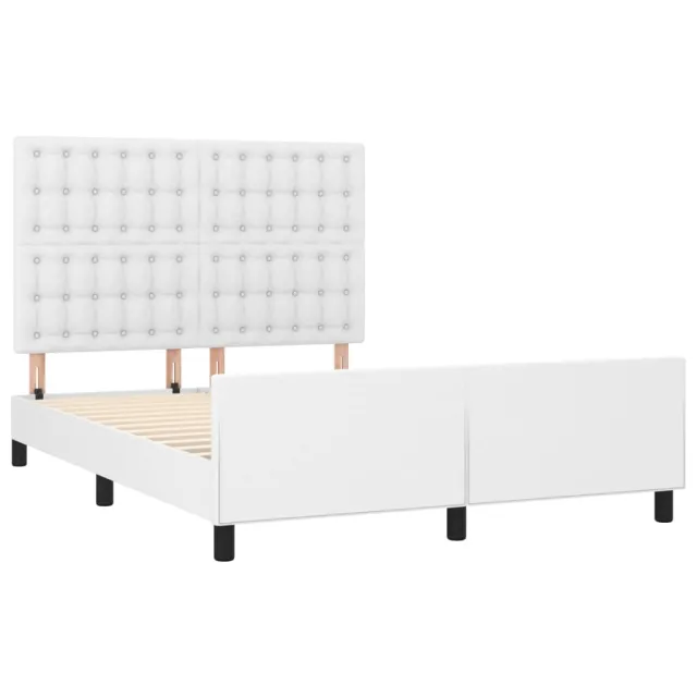 Cadre de lit sans matelas blanc 140x200 cm similicuir