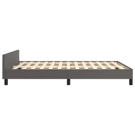 Cadre de lit sans matelas gris 140x200 cm similicuir