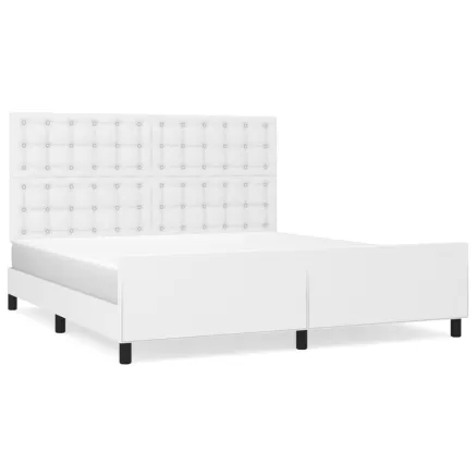 Cadre de lit sans matelas blanc 160x200 cm similicuir 2