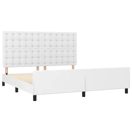 Cadre de lit sans matelas blanc 160x200 cm similicuir
