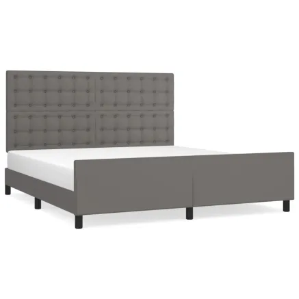 Cadre de lit sans matelas gris 160x200 cm similicuir 2