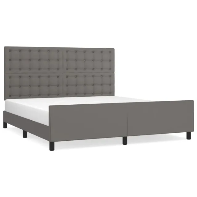 Cadre de lit sans matelas gris 160x200 cm similicuir