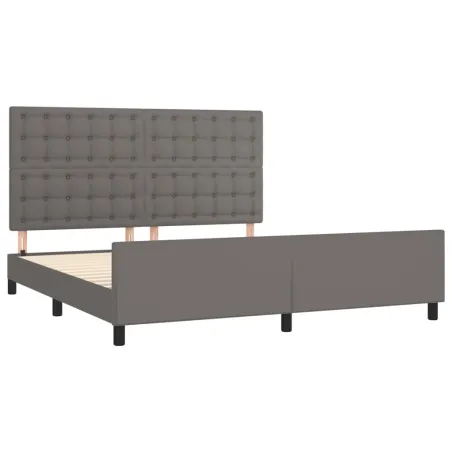 Cadre de lit sans matelas gris 160x200 cm similicuir