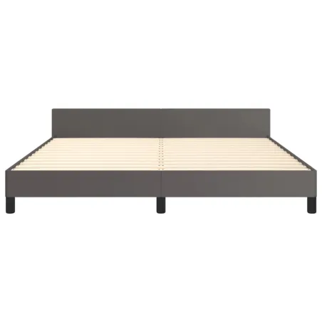 Cadre de lit sans matelas gris 160x200 cm similicuir