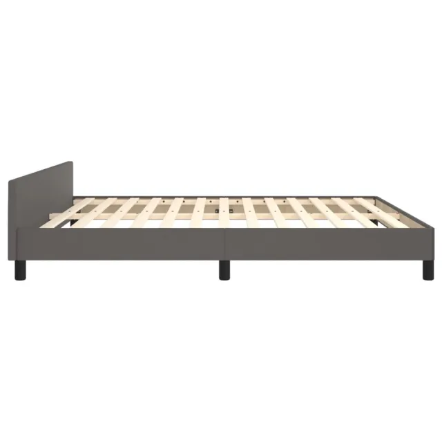 Cadre de lit sans matelas gris 160x200 cm similicuir