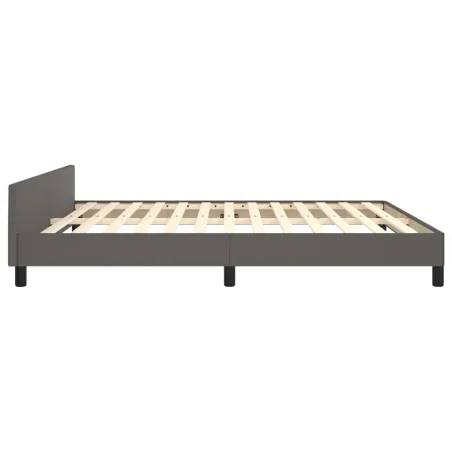 Cadre de lit sans matelas gris 160x200 cm similicuir