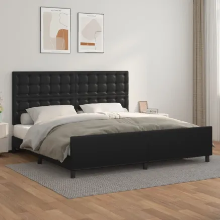 Cadre de lit sans matelas noir 200x200 cm similicuir