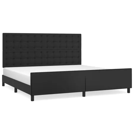 Cadre de lit sans matelas noir 200x200 cm similicuir