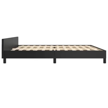 Cadre de lit sans matelas noir 200x200 cm similicuir